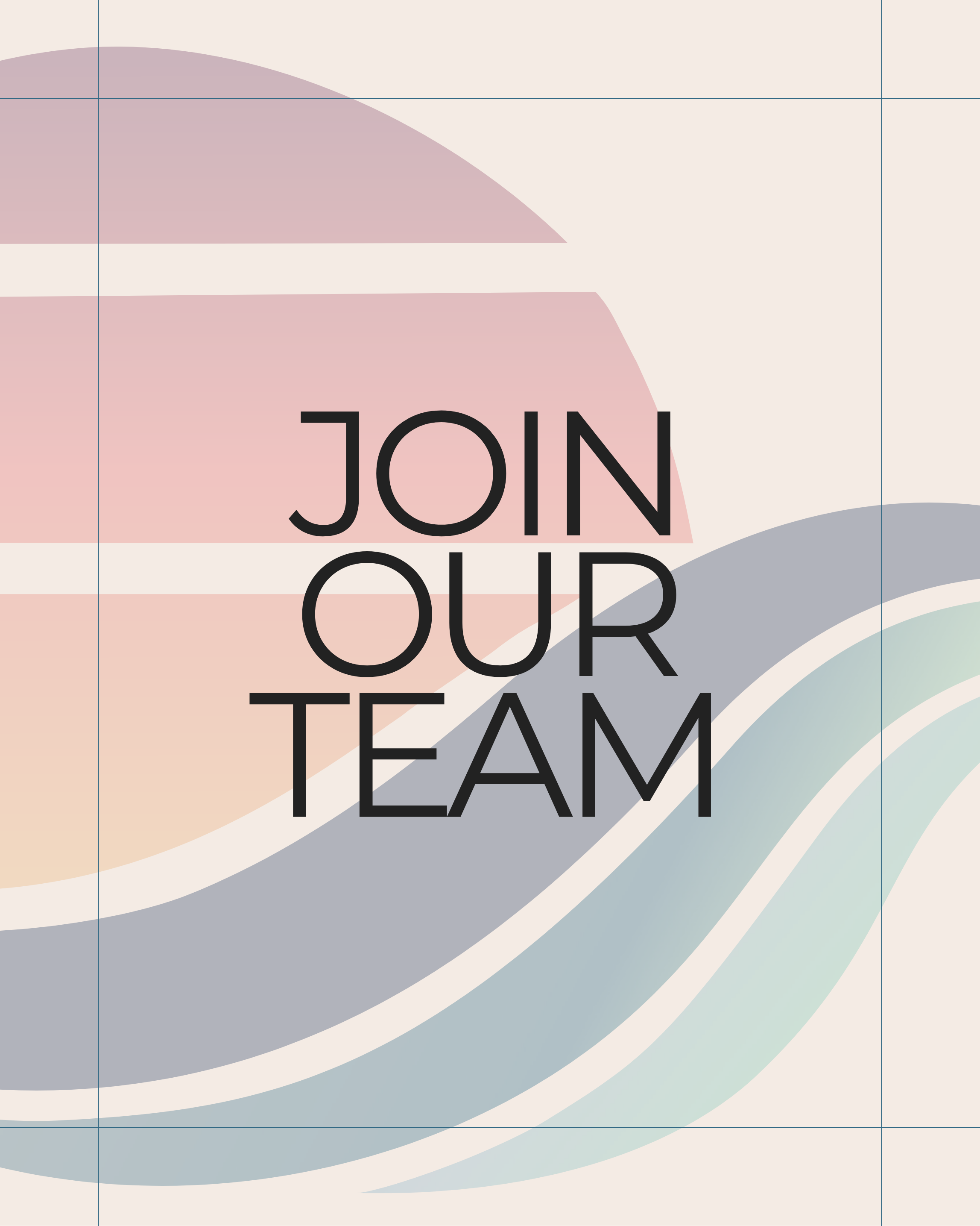 Abstract background with a large pink shape and flowing lines in pastel colors, overlaid with black text that says "JOIN OUR TEAM."