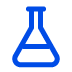 Blue outline of a laboratory flask or Erlenmeyer flask
