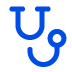 Blue icon of a stethoscope
