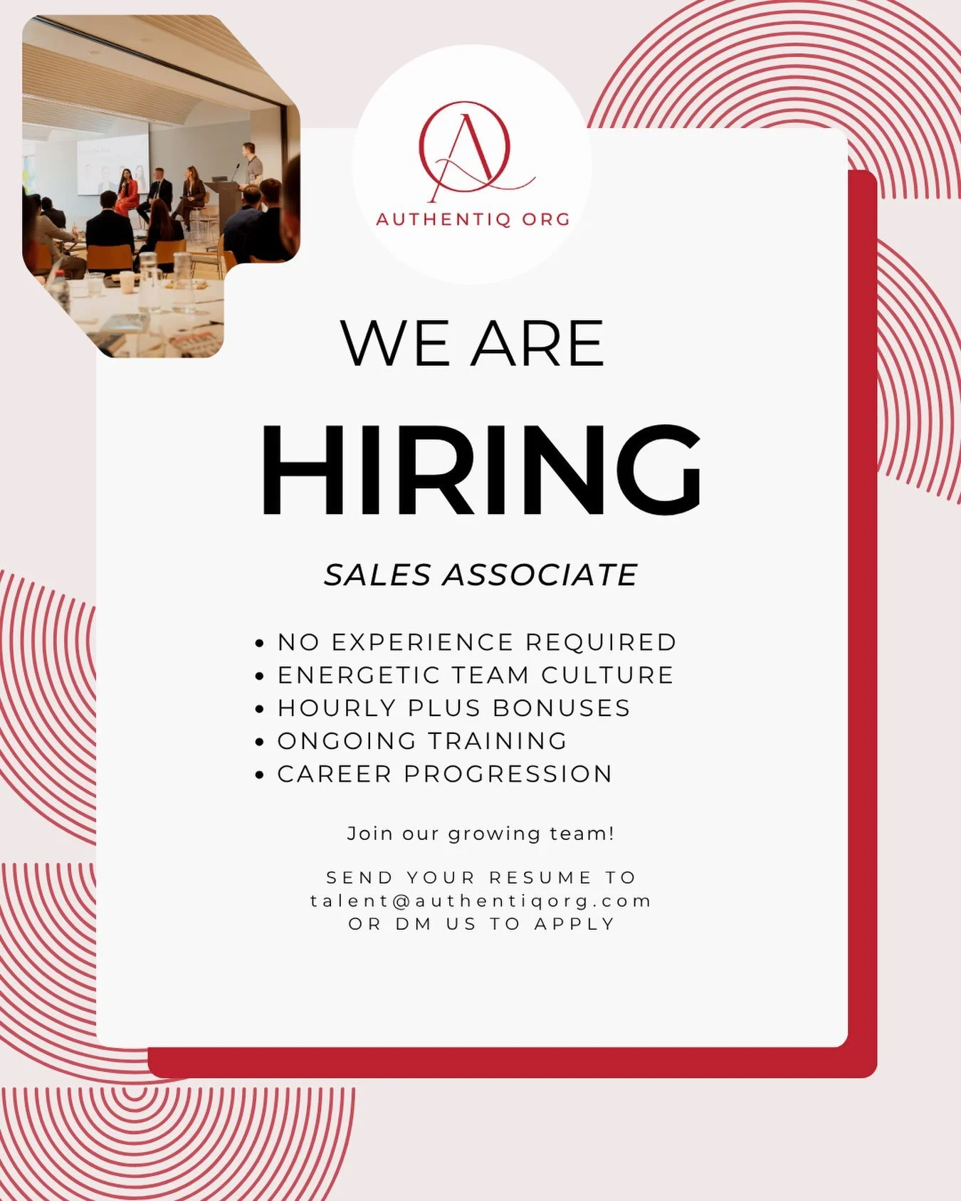We&rsquo;re on the hunt! 

Build something bigger at AuthentiQ Org👩🏻&zwj;💼🧑🏼&zwj;💼🏆🚀🌇 

#brisbanejobs #sales #careerprogression #hiringinbrisbane #growth 

Send us a DM or email talent@authentiqorg.com to express your interest!