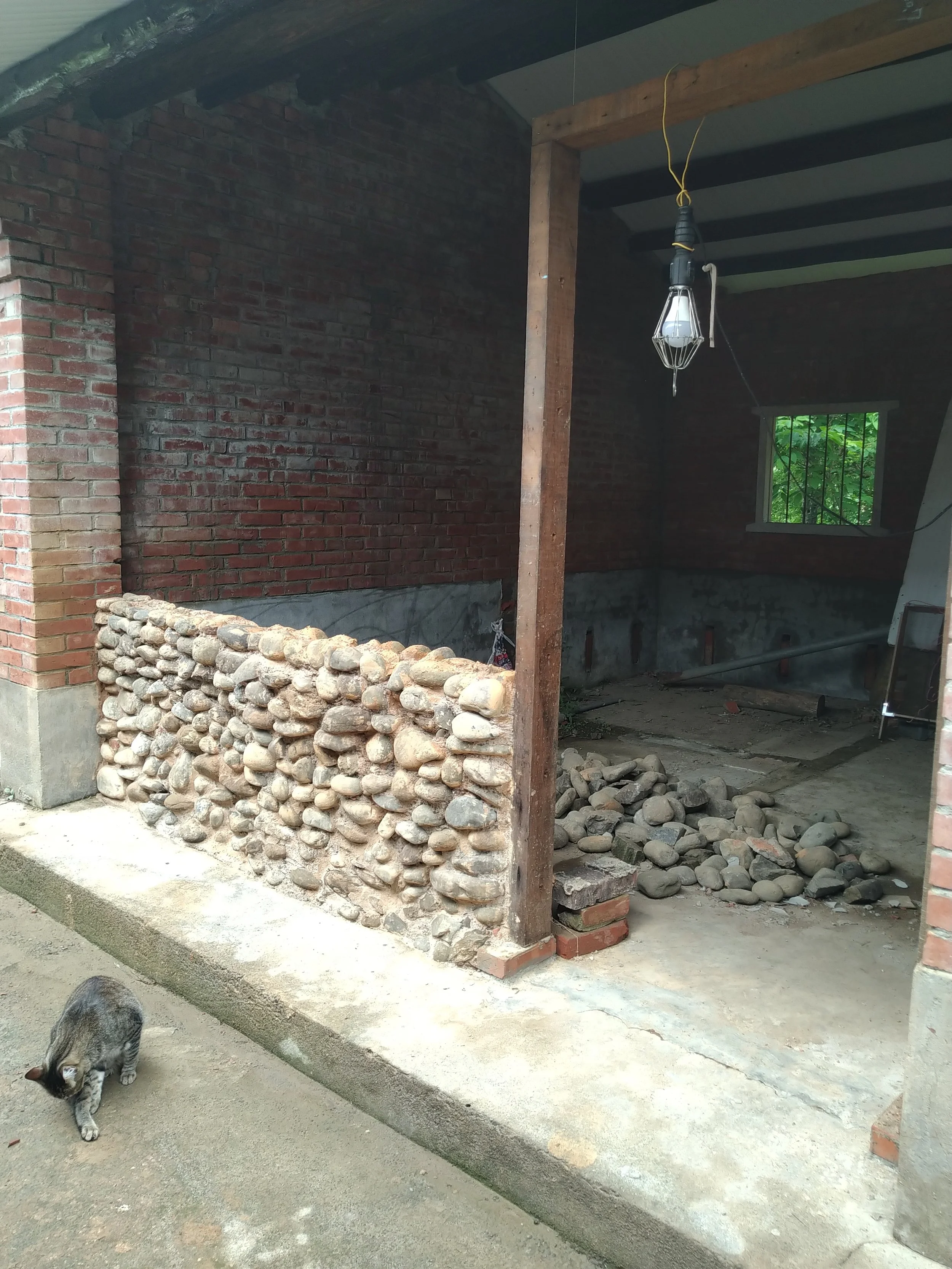 Building a cobblestone dwarf wall (foundation)