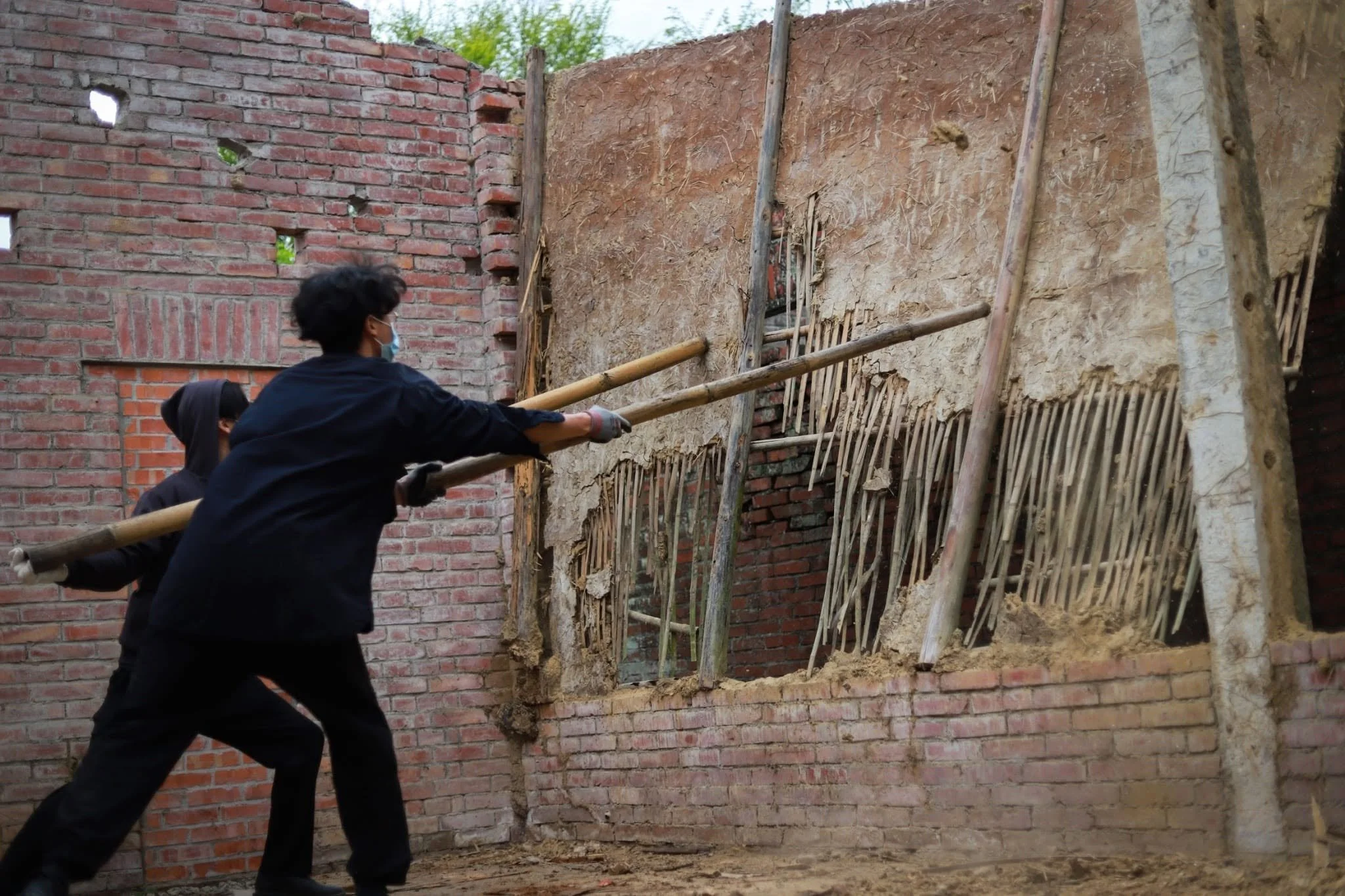 We reclaimed the soil from the old bamboo-and-mud walls...