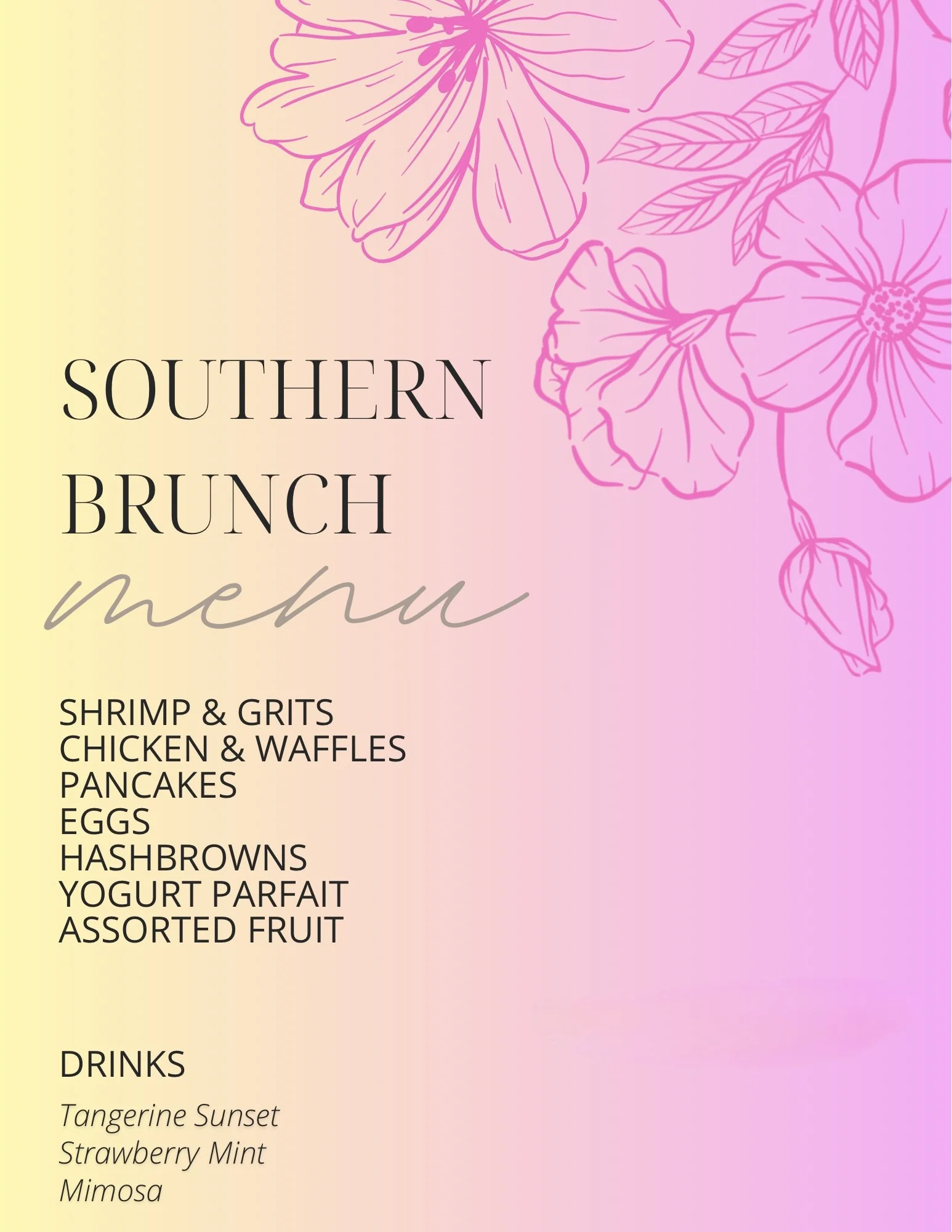 Beige Simple Floral Botanical Wedding Dinner Menu.jpg