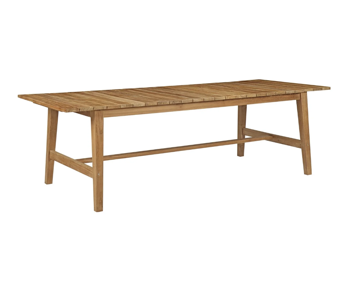 98" Outdoor Dining Table in Natural Teak