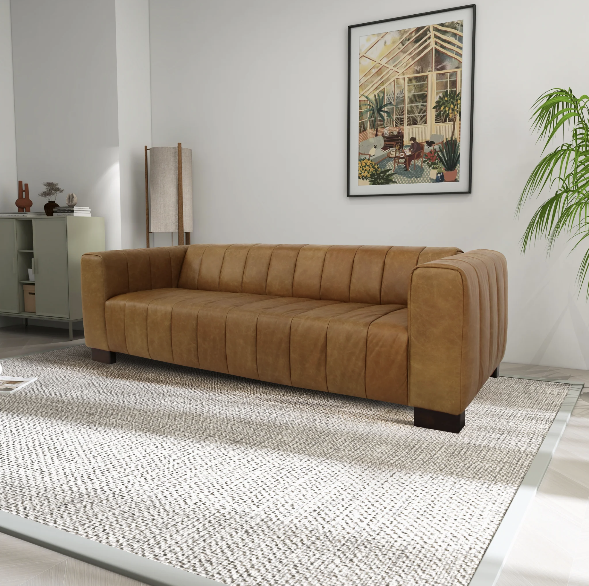 Dixon Waxy Tan Leather Sofa