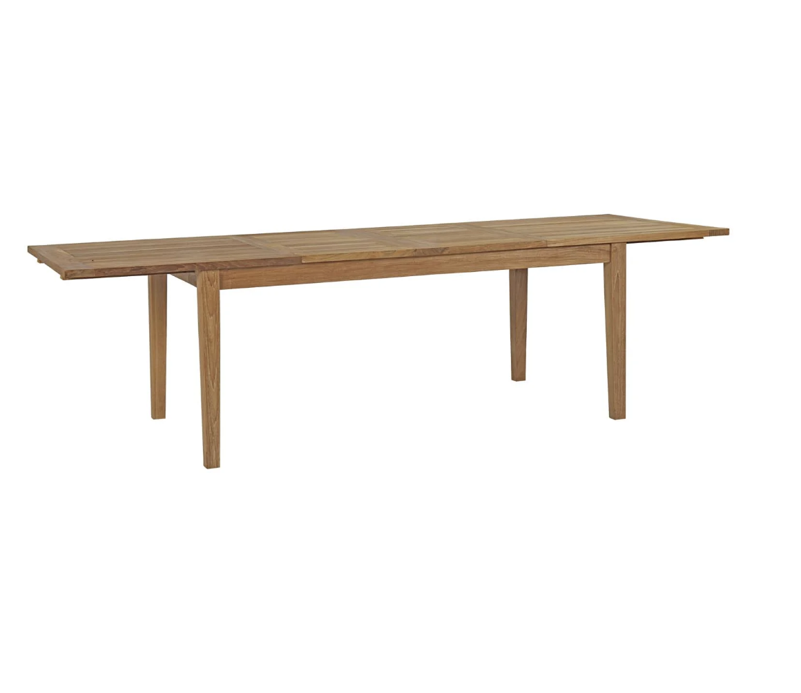 Extendable Outdoor Patio Dining Table in Natural Teak