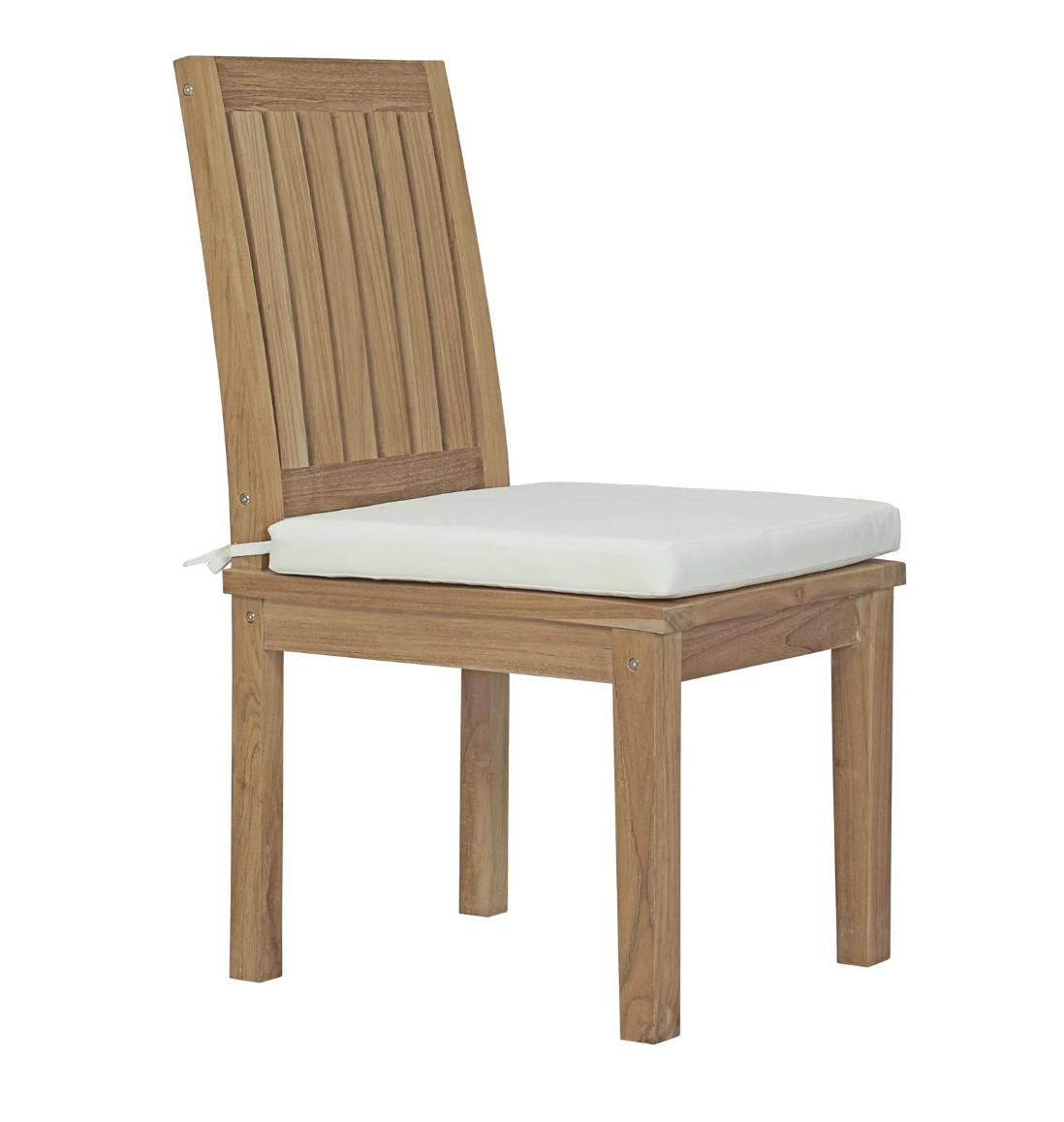 Outdoor Teak Dining Side Chair | Natural White