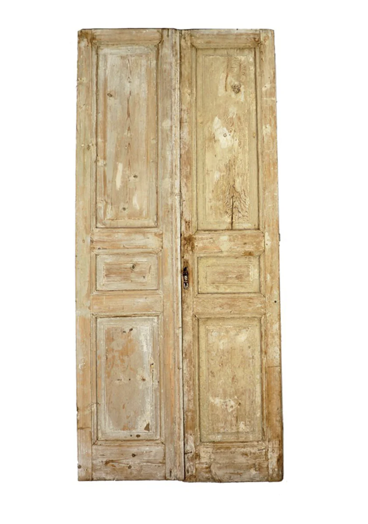 Vintage Egyptian Stripped Pine Door Pair