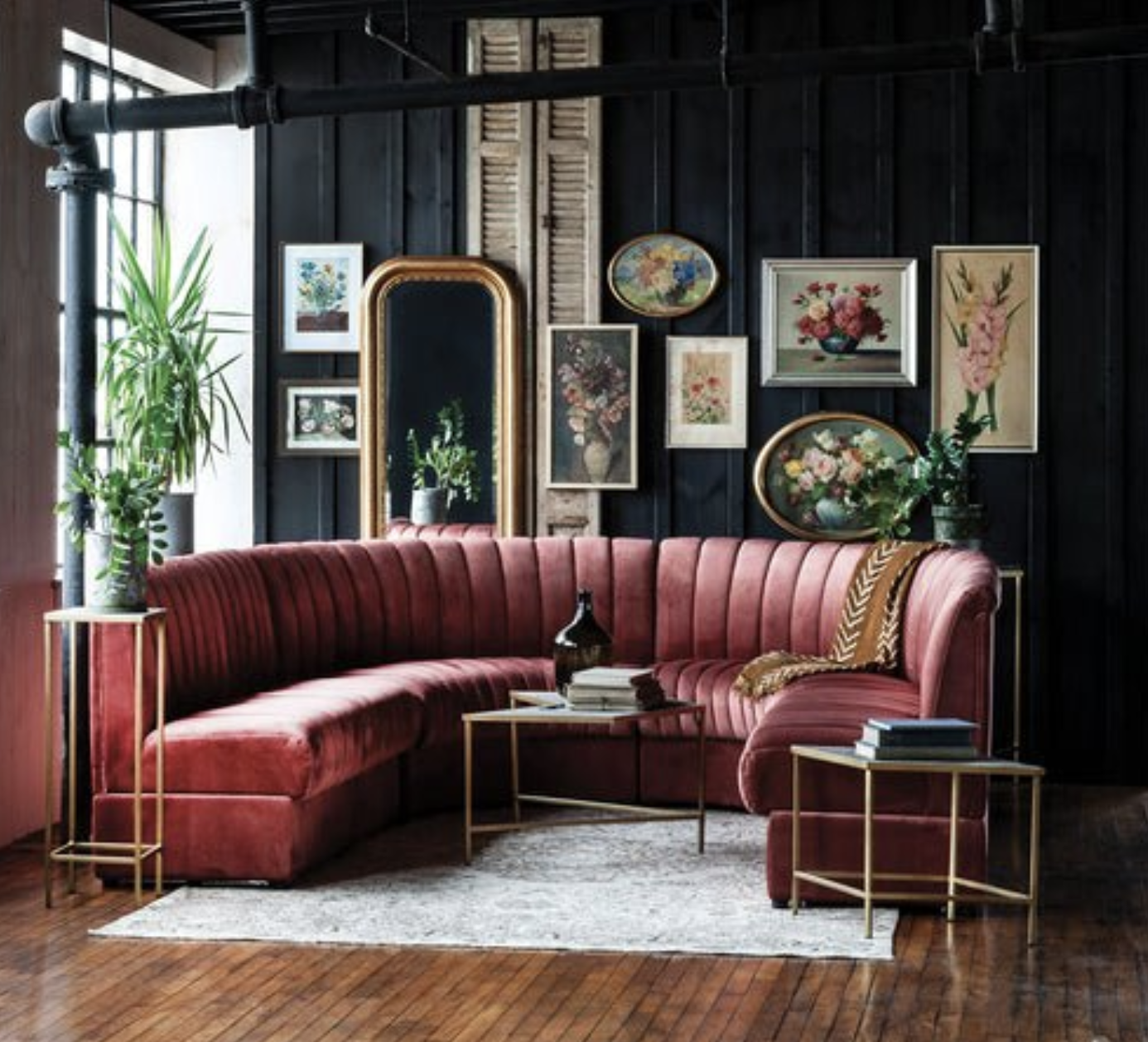Pink Velvet Modular Seating