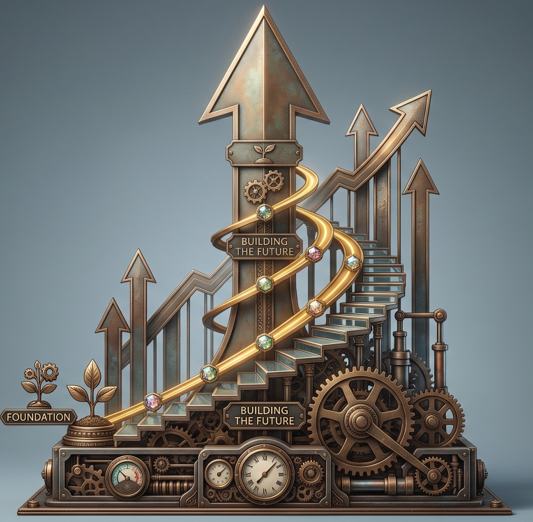 Arrows pointing upward, symbolizing growth and progress. Representing Pillar IV: Financial Awareness of Infinity Phoenix Coaching & Consultation Life Architecture Blueprint.