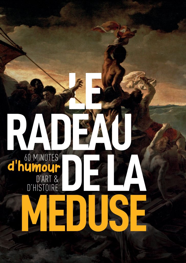 Couverture d'une publication faisant référence au mythe de Médusa, illustrée d'une scène avec des personnages dans une scène maritime dramatique.
