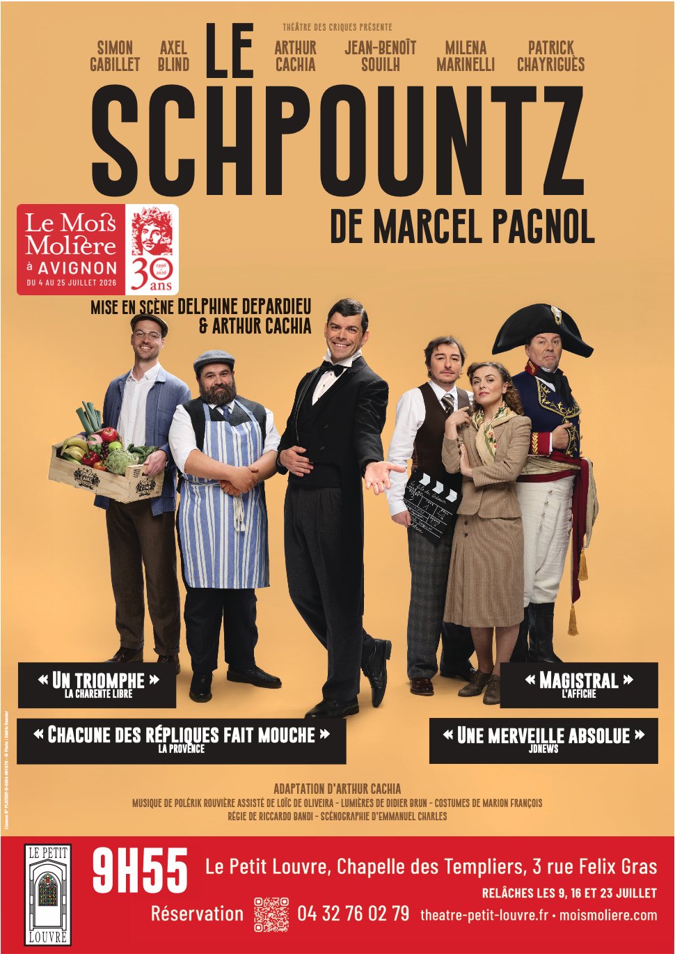 La pièce de théâtre "Le Schpountz" de Marcel Pagnol. Mise en scène Arthur Cachia et Delphine Depardieu .