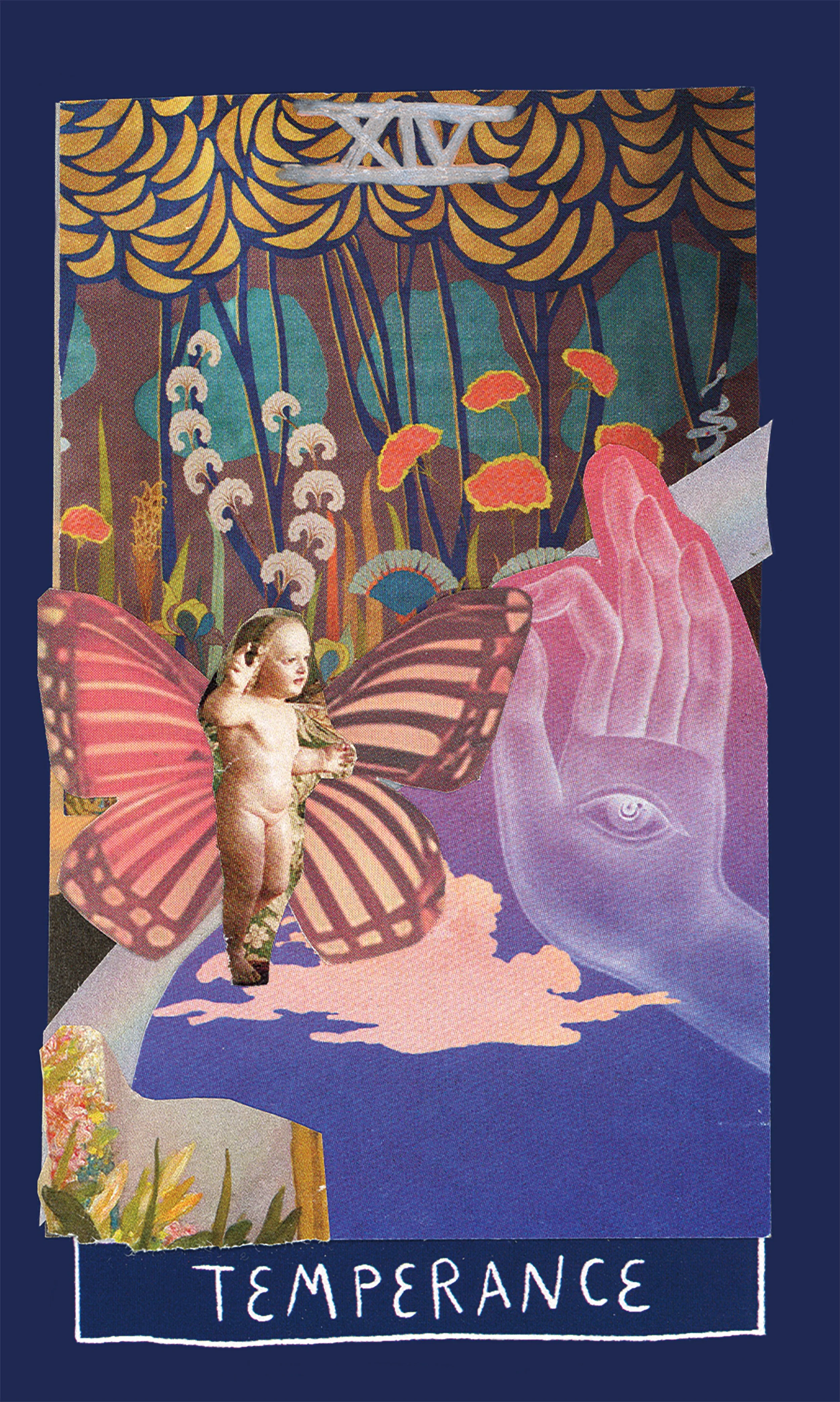 tarot, temperance, angel, child, butterfly, teacher, wisdom, rainbow, guide, path, illustration, collage, reading, multidimensional, multimedia