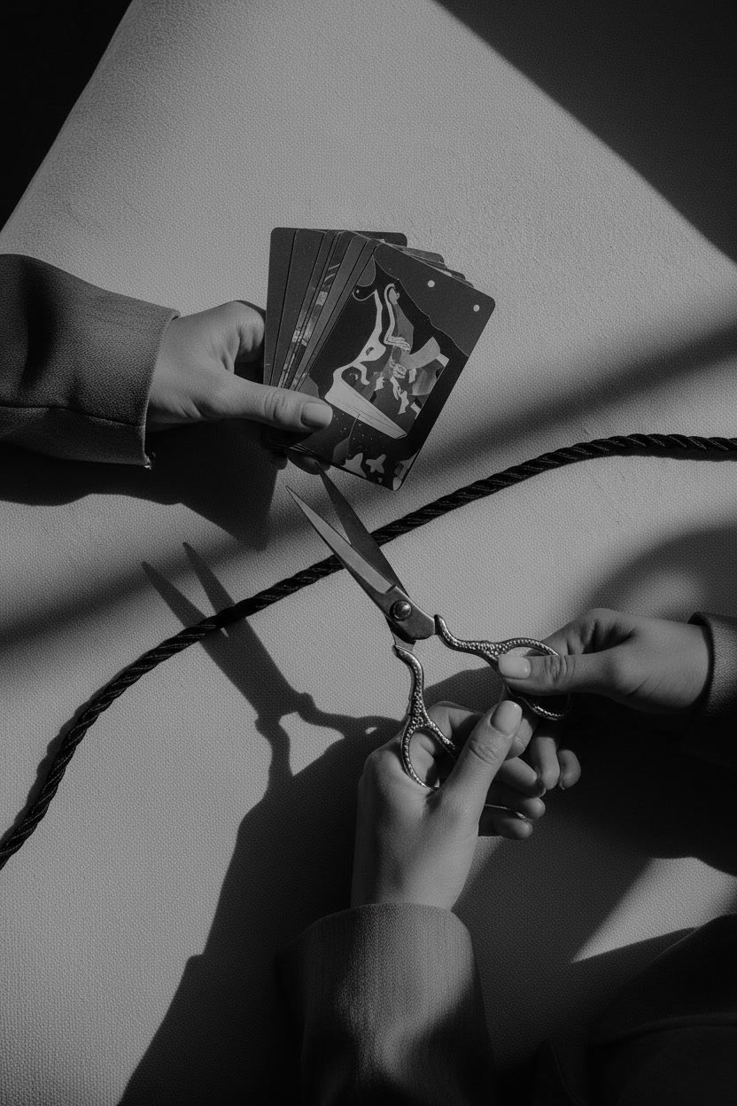 Neuanfang Nicole Kartenschamanain Tarot Cutting Cord