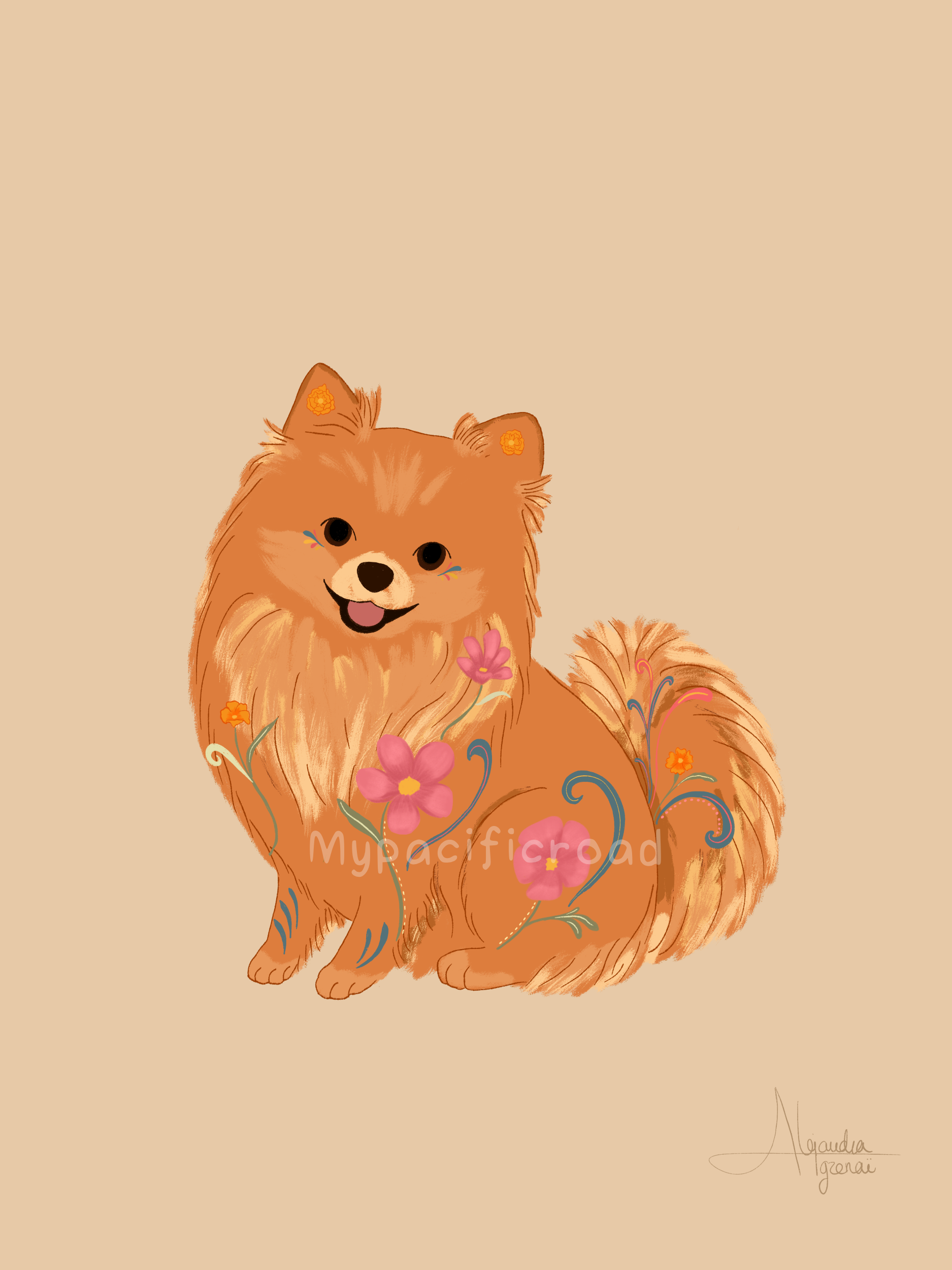 Pomeranian Alebrije Printable Art