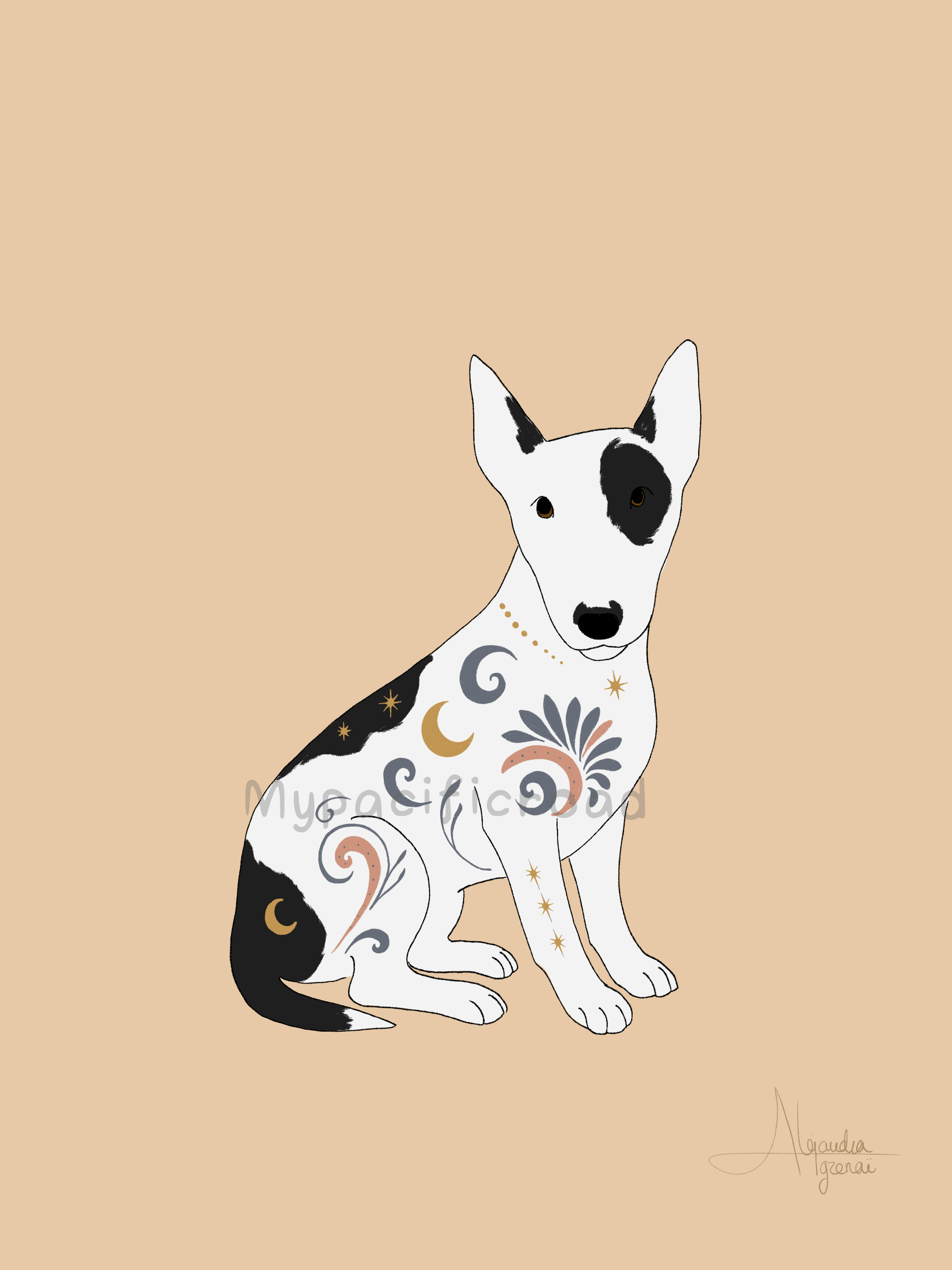 Bull Terrier Alebrije Printable Art