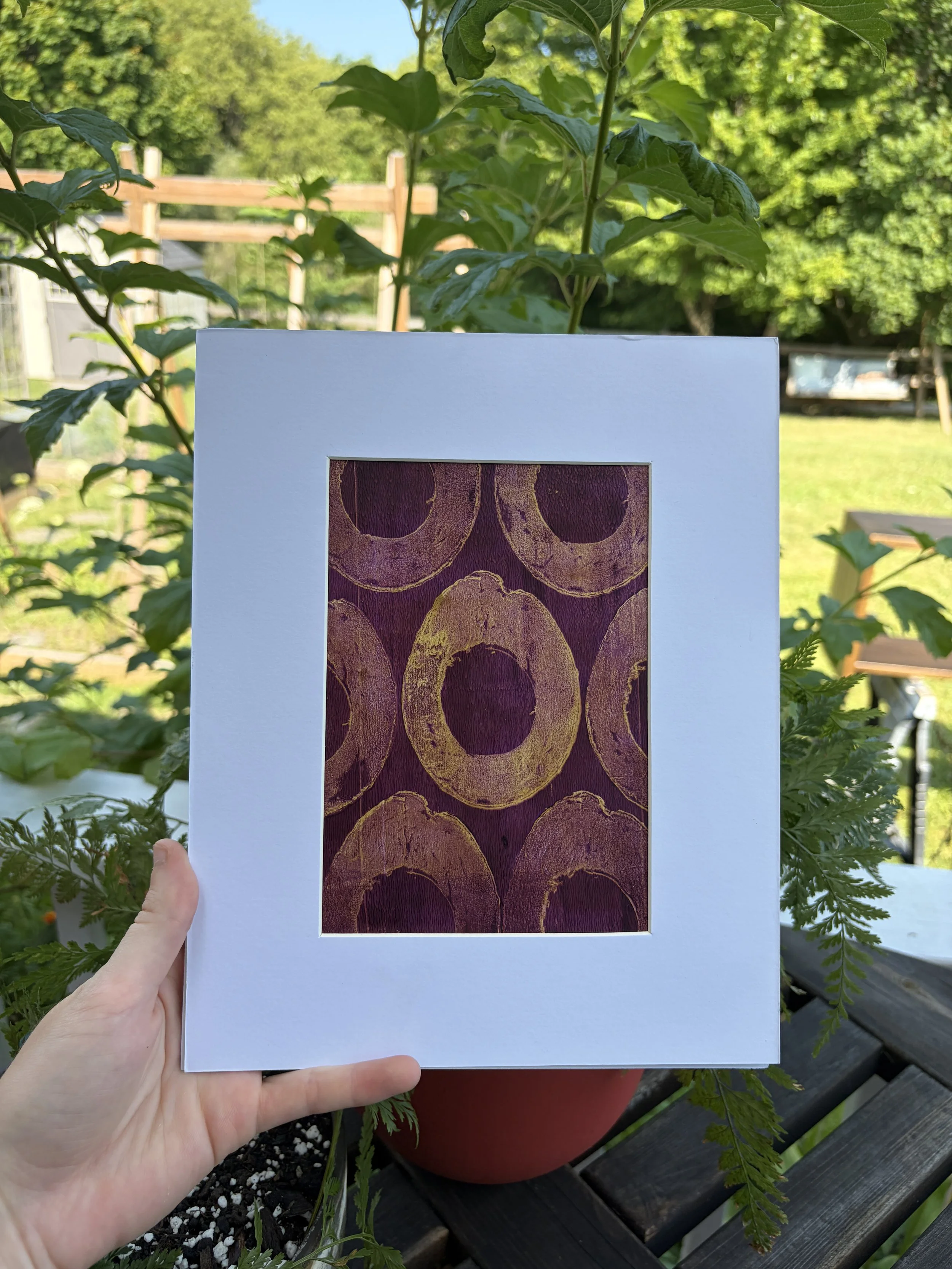Avocado Slice Framed Print- Purple