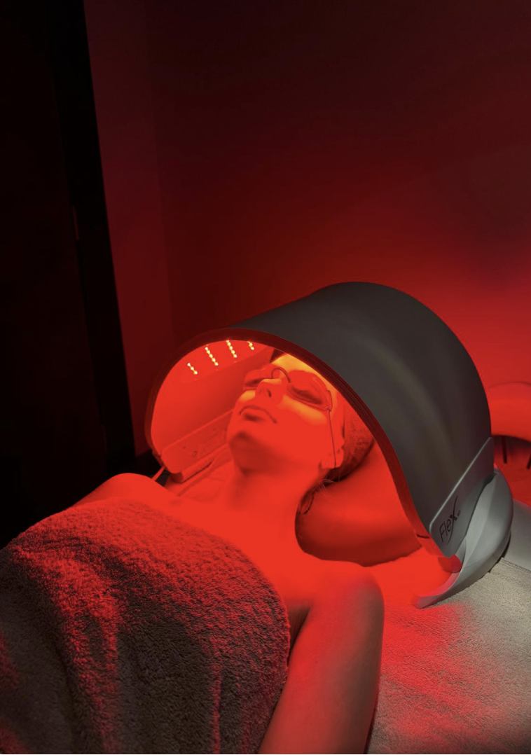 Dermalux LED light therapy treatment at TG Skin & Wellness