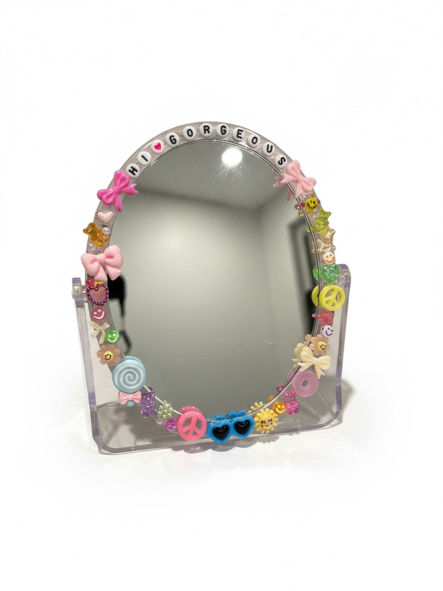 Embellished Acrylic Standing Mirror