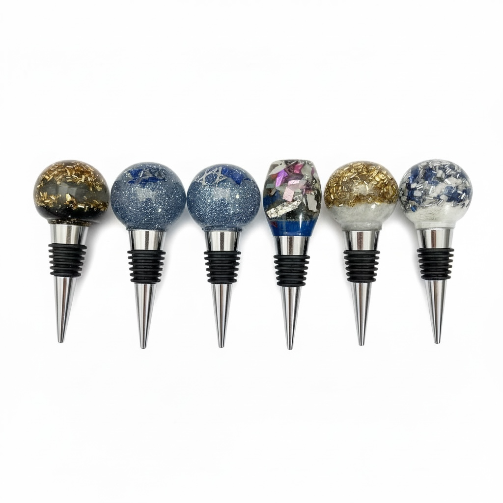 Handcrafted Resin + Metal Wine Stopper