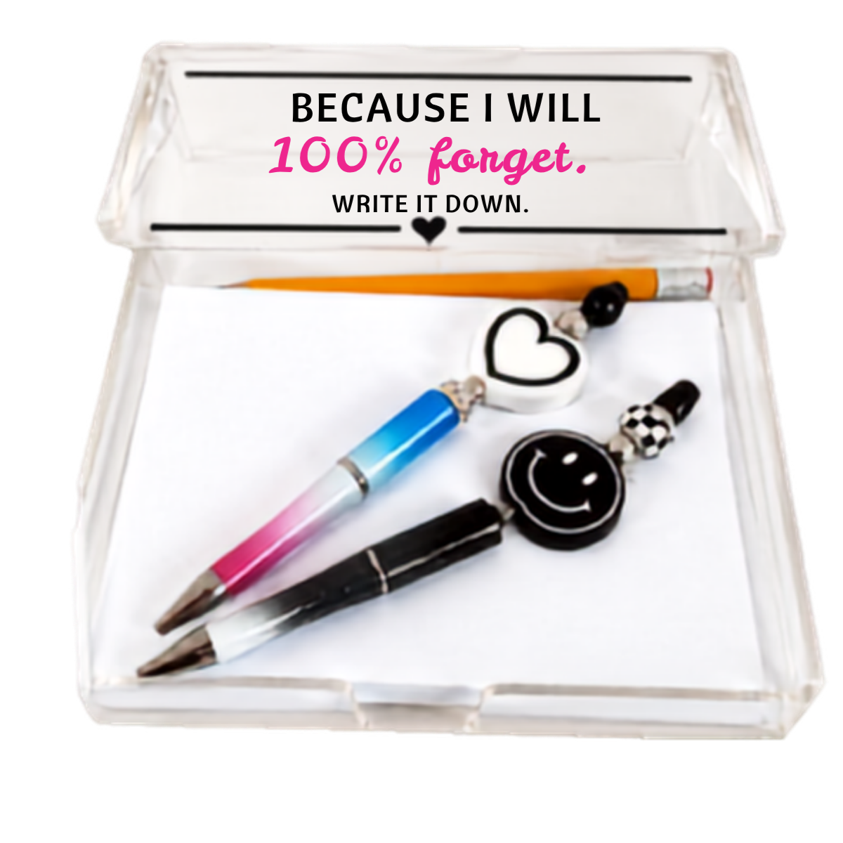 Personalized Acrylic Note Holder + Custom Pens