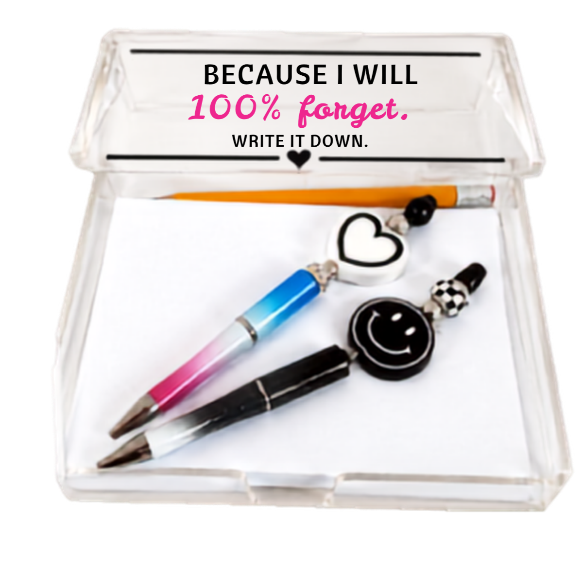 Personalized Acrylic Note Holder + Custom Pens
