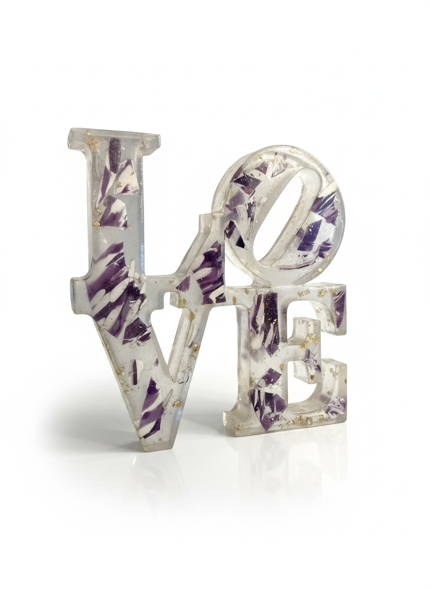 Chuppah Glass LOVE Sculpture