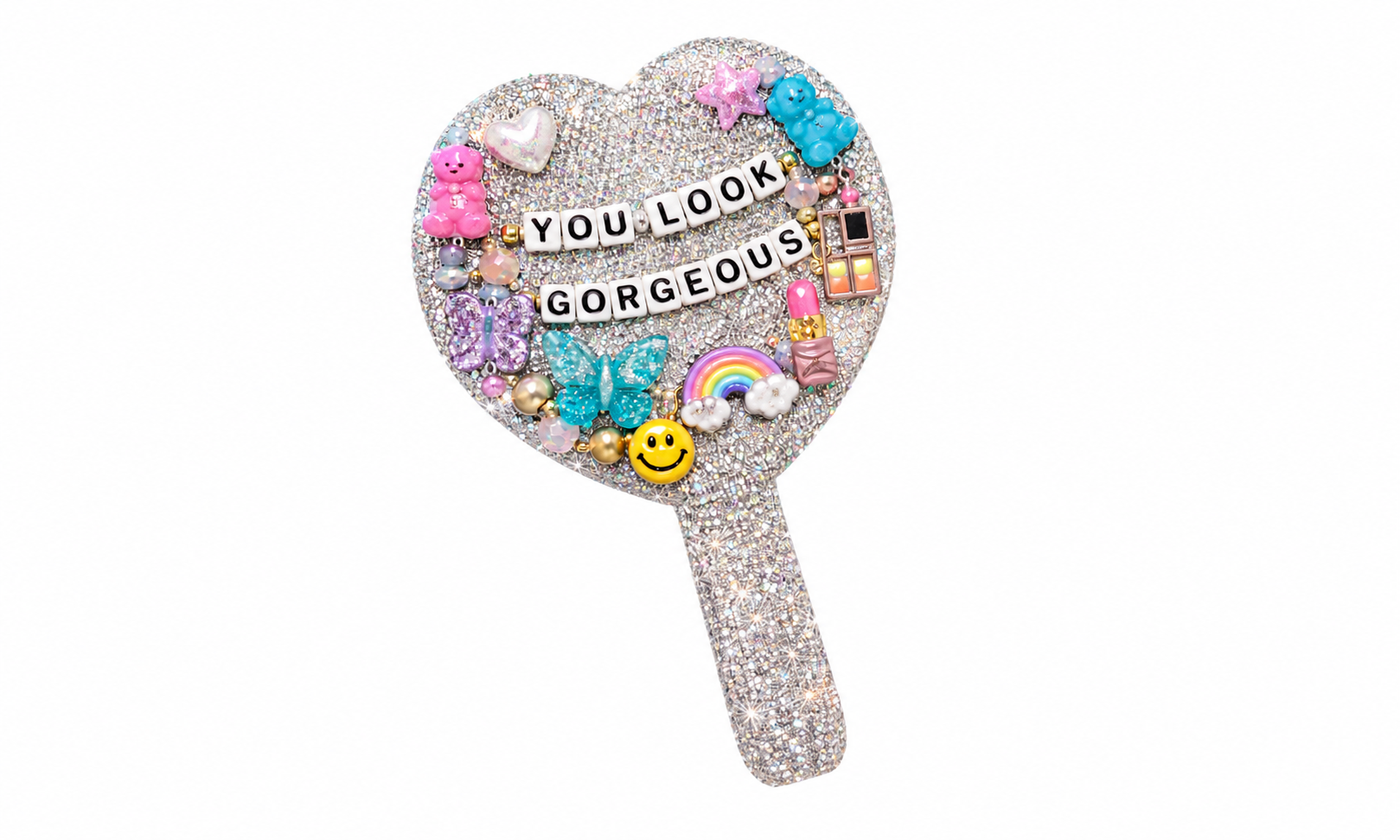 Custom Bejeweled Handheld Mirror