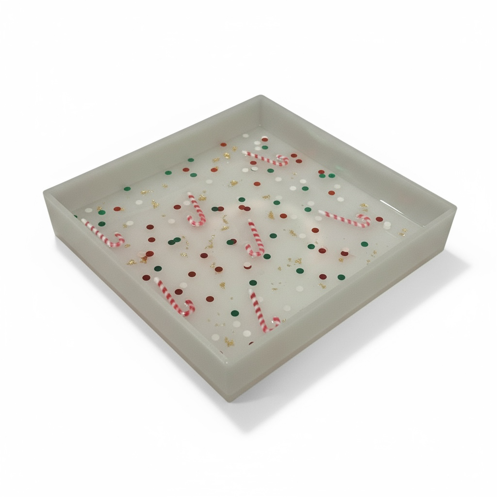 Candy Cane Confetti Acrylic Tray