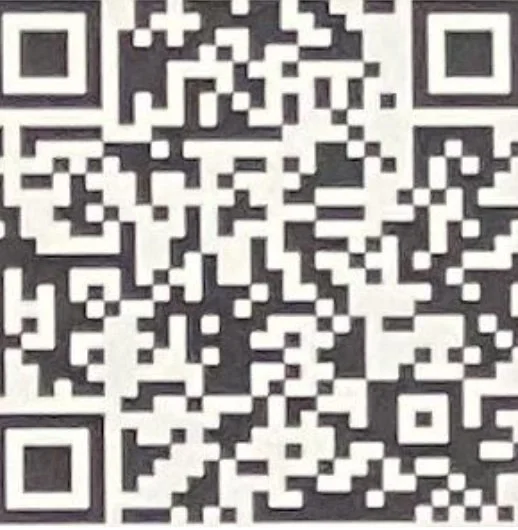 A black and white QR code.