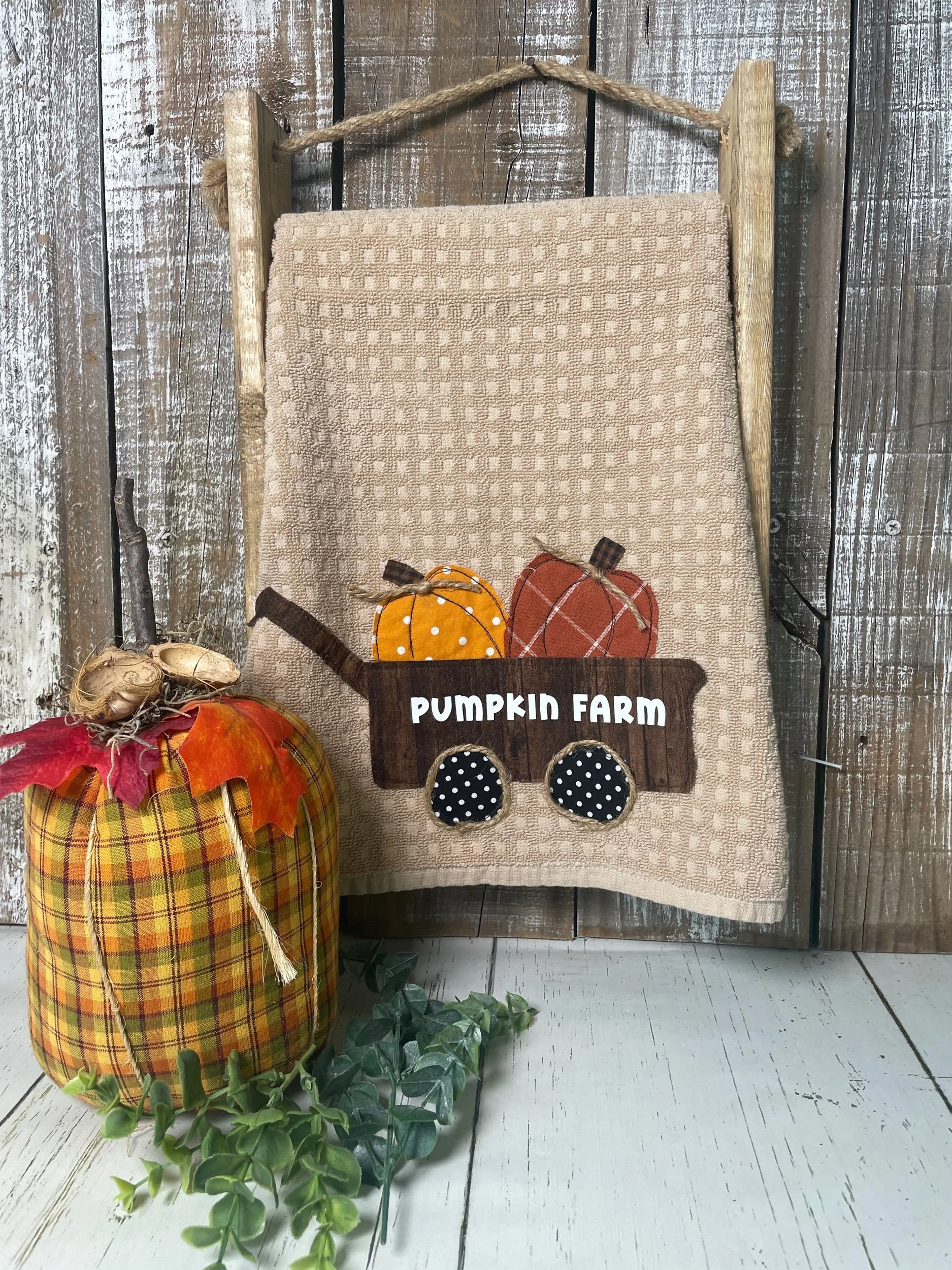 Handmade Pumpkin Farm Towel