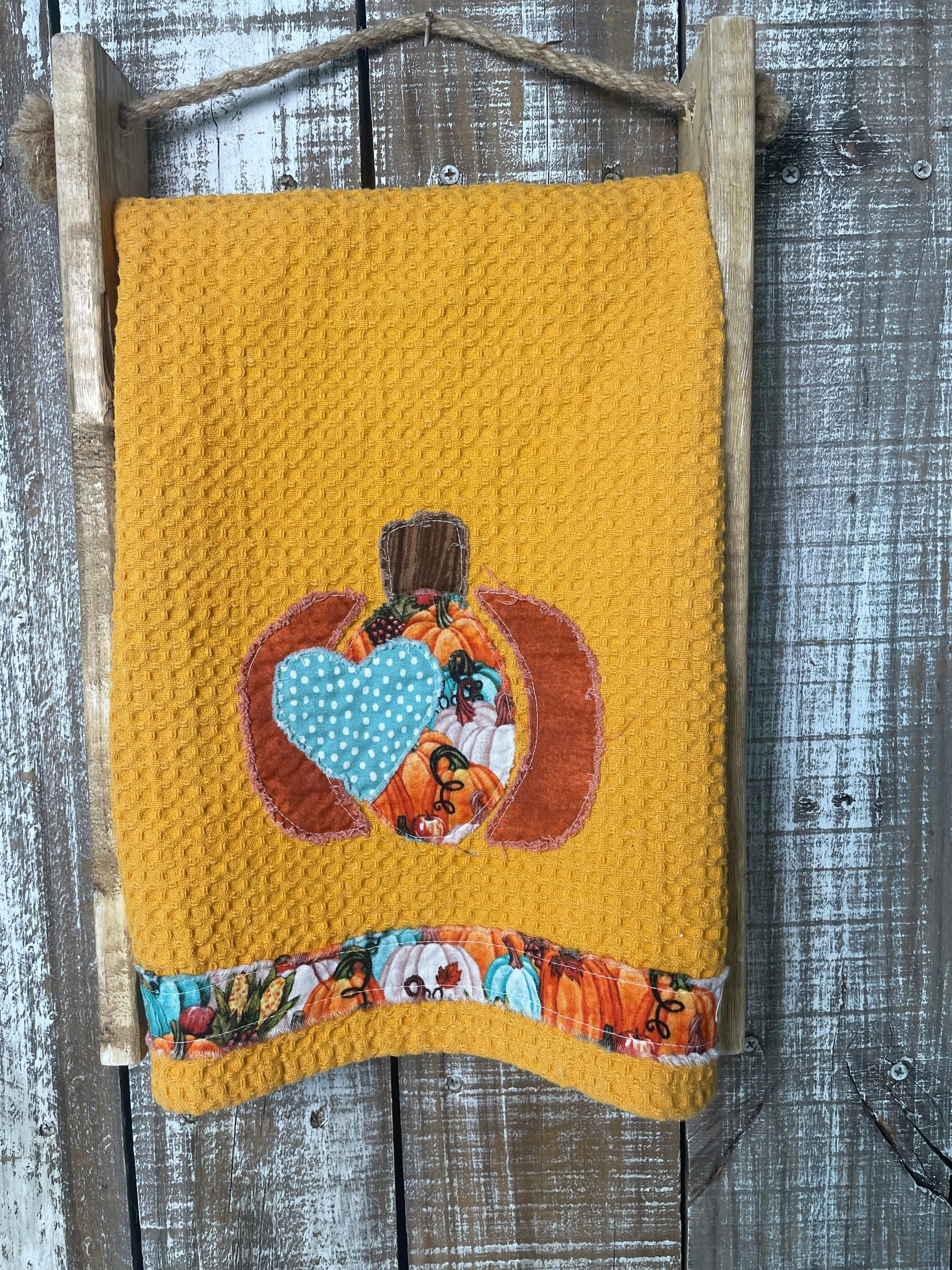 Harvest Heart Pumpkin Towel