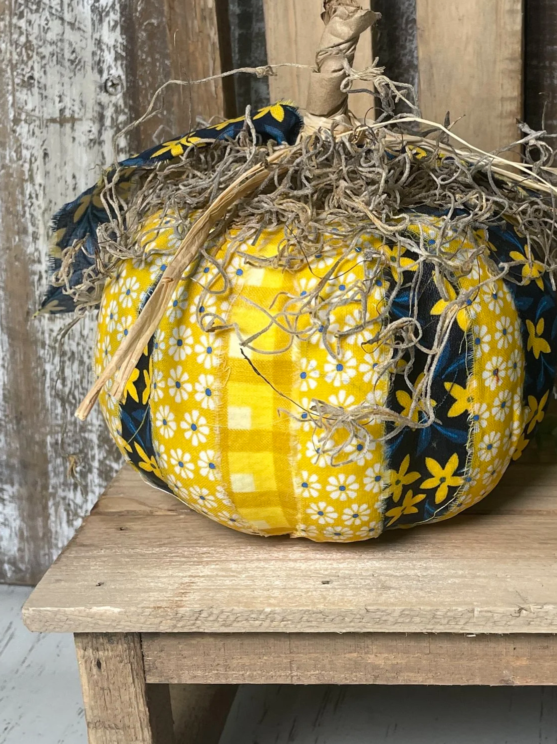 Cozy Handmade Scrappy Pumpkin Decor