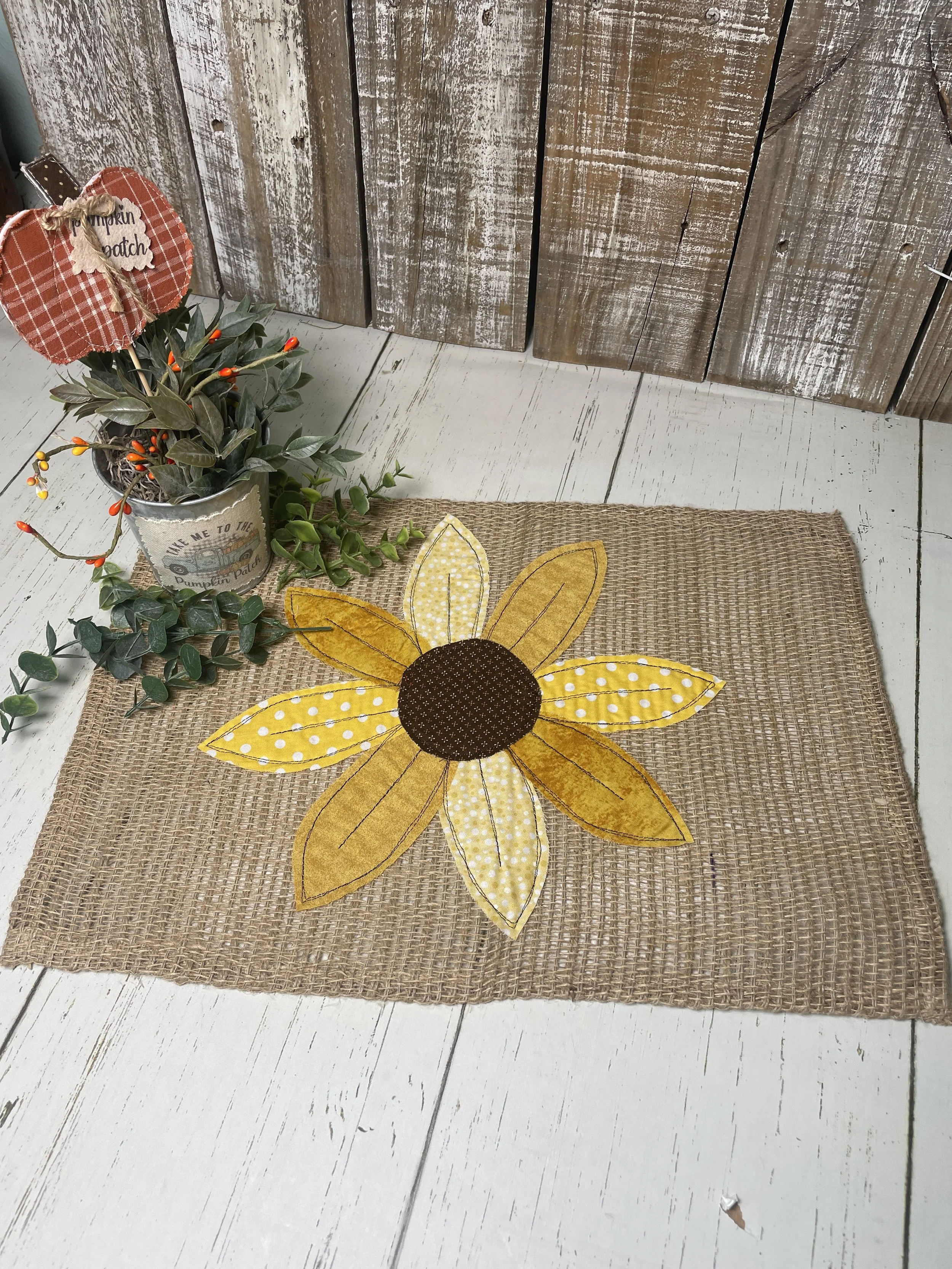 Burlap Sunflower Placemat