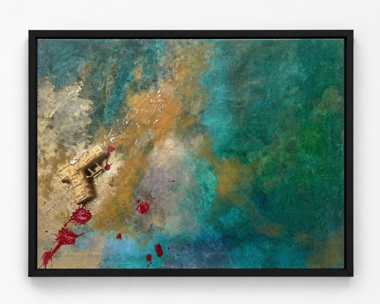 'BANG BANG MY BABY SHOT ME DOWN' Original painting, Oil on Canvas, framed and ready to hang