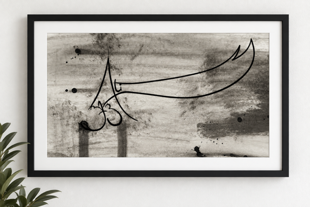 'THE SWORD' Pen and Ink on paper, Framed and ready to hang