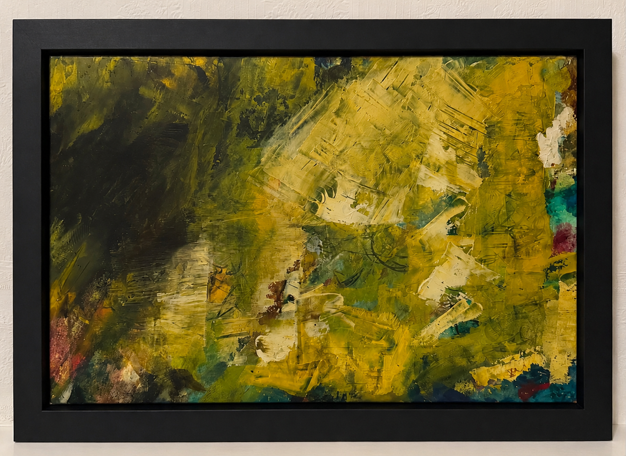 'LOVE' Original painting, Oil on oil paper, framed and ready to hang