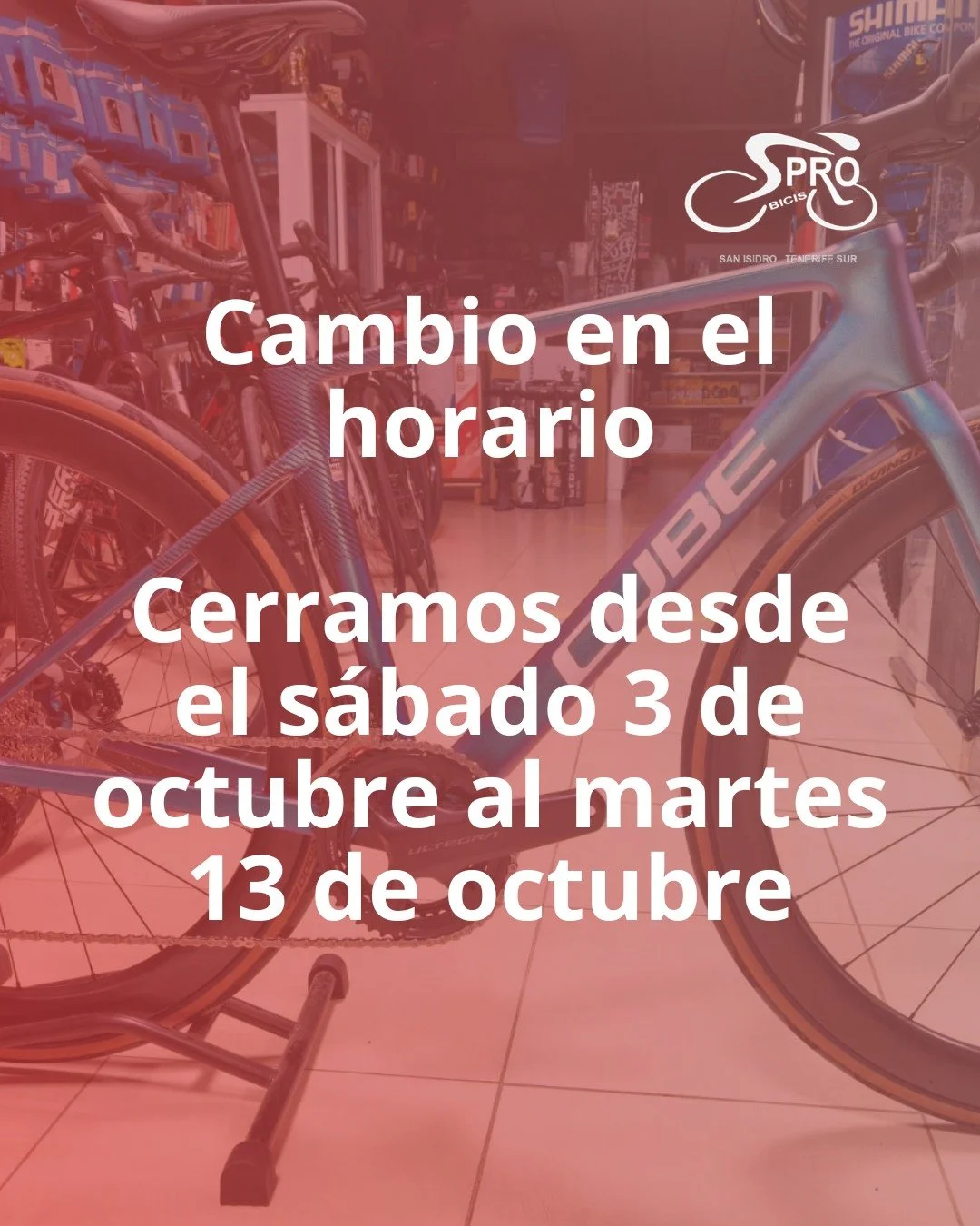 Te recordamos que estaremos cerrados durante esta semana y parte de la pr&oacute;xima, hasta el martes d&iacute;a 13.

&iexcl;Nos vemos pronto!

Cont&aacute;ctanos al 📱 669 31 09 04 y vis&iacute;tanos en📌 Azor&iacute;n, 4, San Isidro.

Para otras c