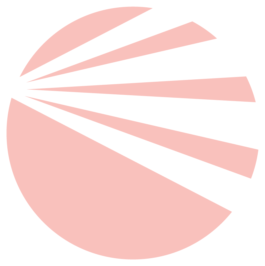 A pie chart with sections in red and black on a black background.