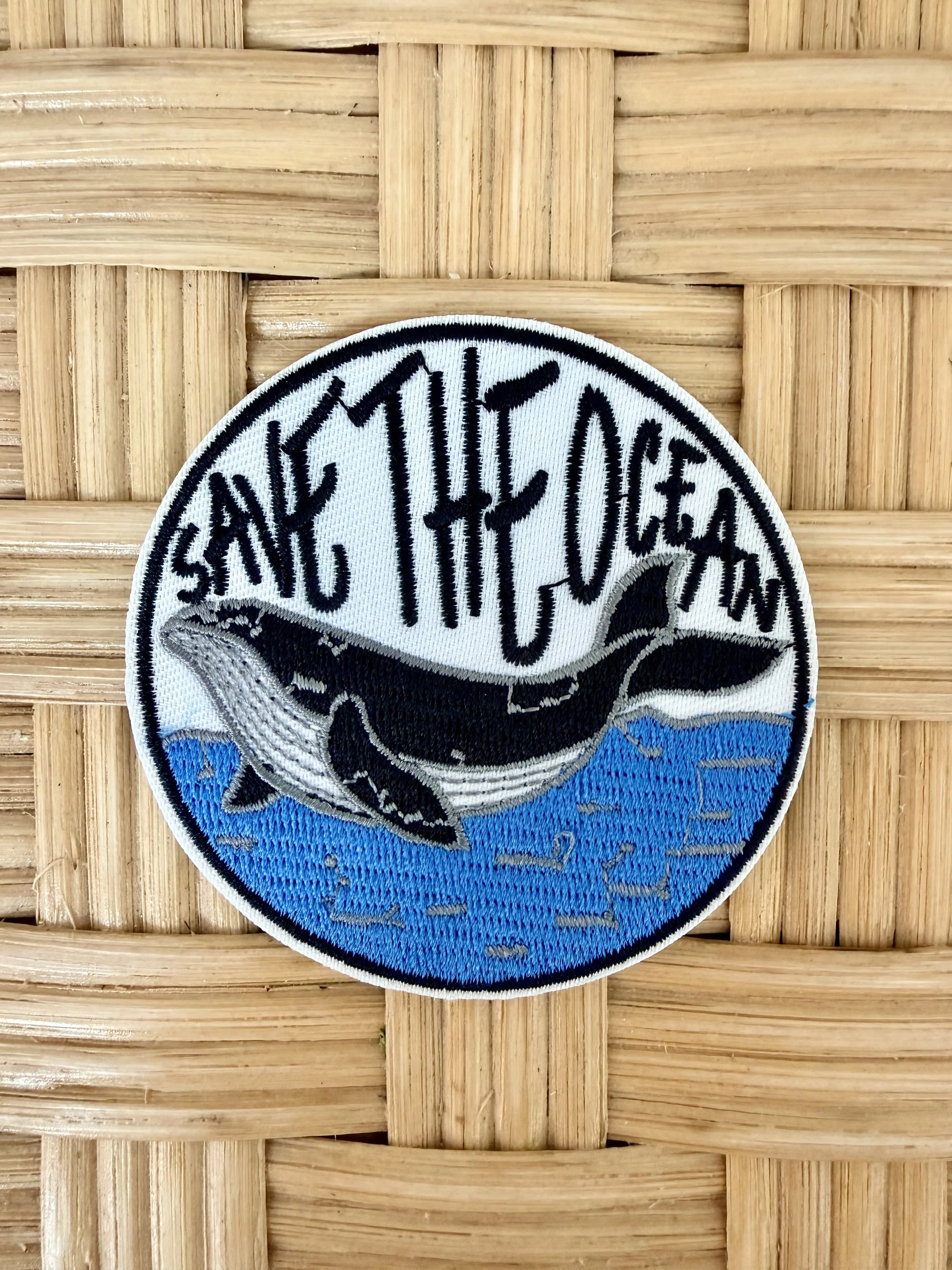 Save The Ocean Embroidered Iron on Patch