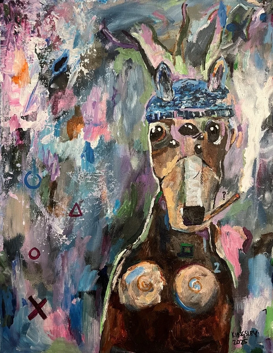 No. 9 (2025). Mixed media on canvas.