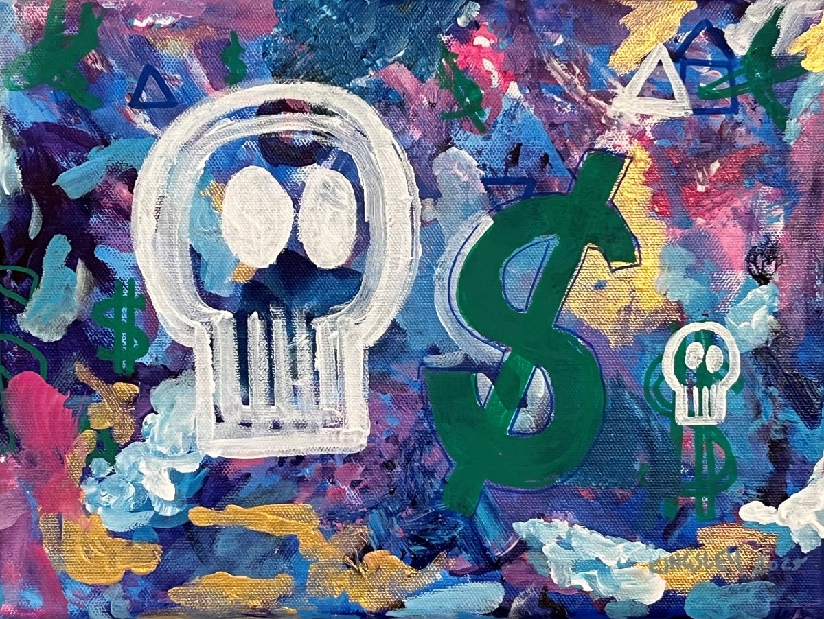 No. 01 (2025). Mixed media on canvas.