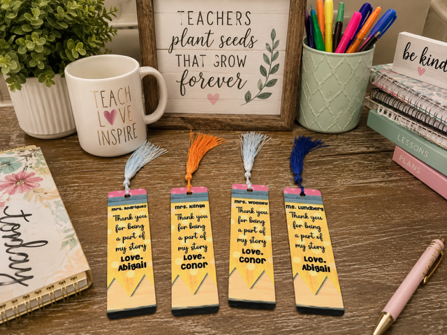 Personalized Teacher Pencil Bookmark