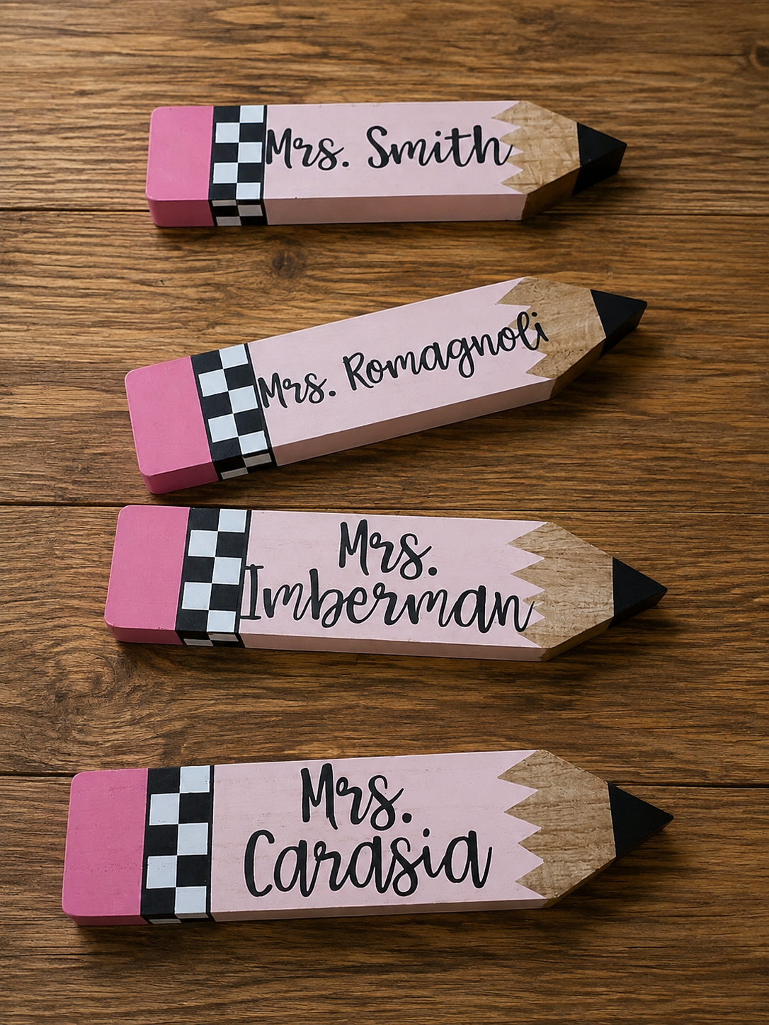 Pink Personalized Pencil Name Sign