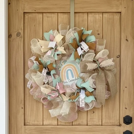 Teacher Rainbow Boho Wreath