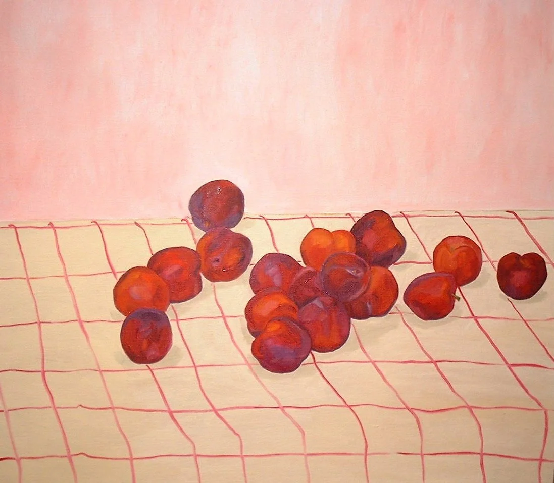 Plums on checked cloth.JPG