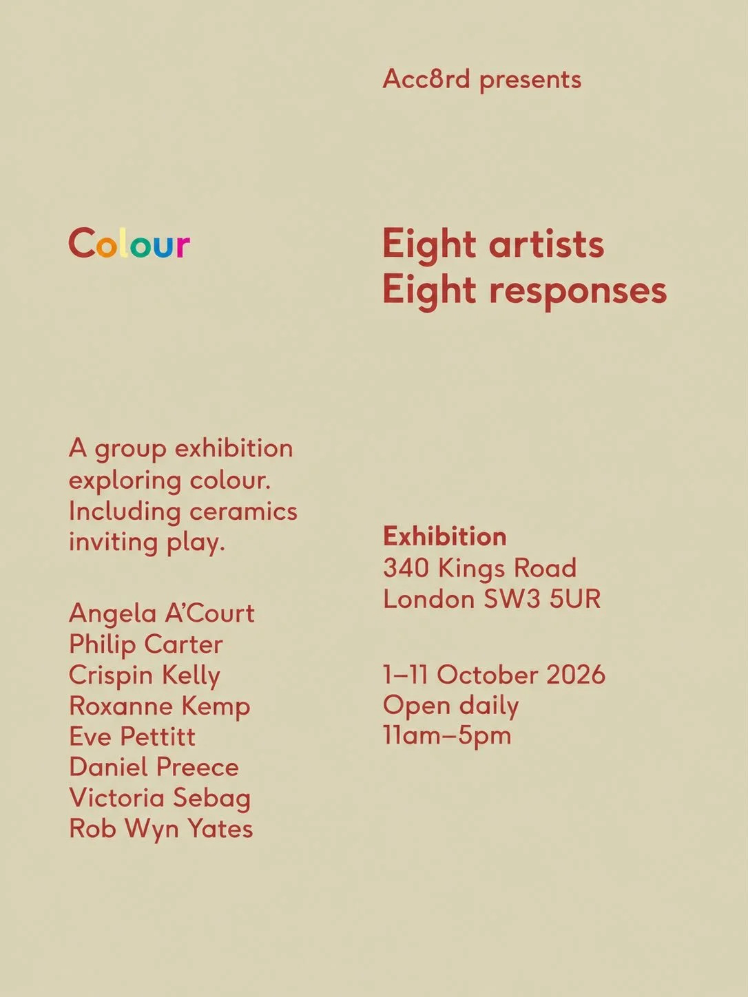 Colour | 8 artists 8 responses

I will be showing a new series of paintings celebrating the Honeysuckle plant in all its variations as well as other work. Opening 1st October in Chelsea.

It will be a vibrant, playful and beautiful exhibition.

Priva