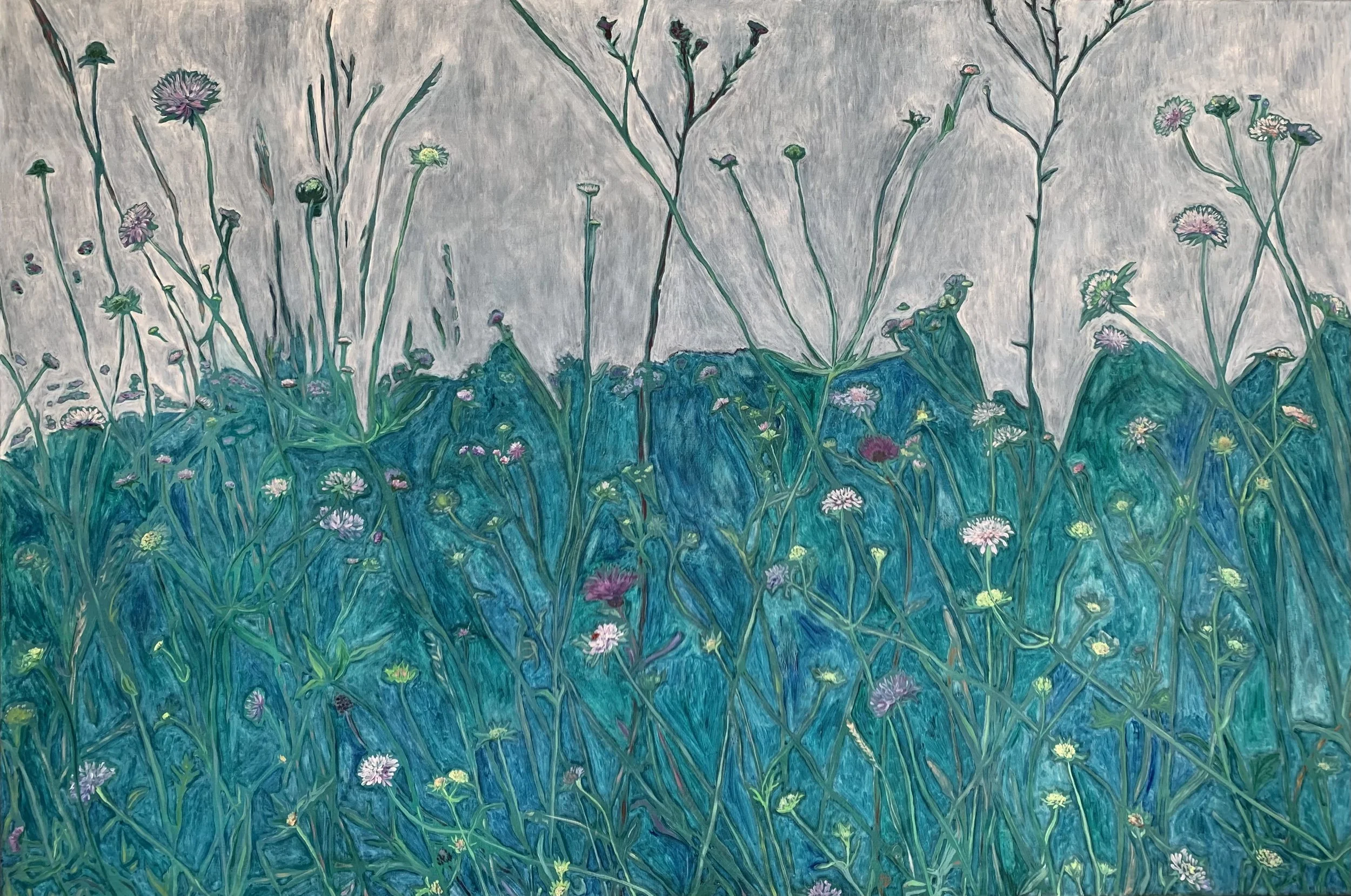 Wild Flower Meadow 2025, oil on linen, 100x150cm £4200
