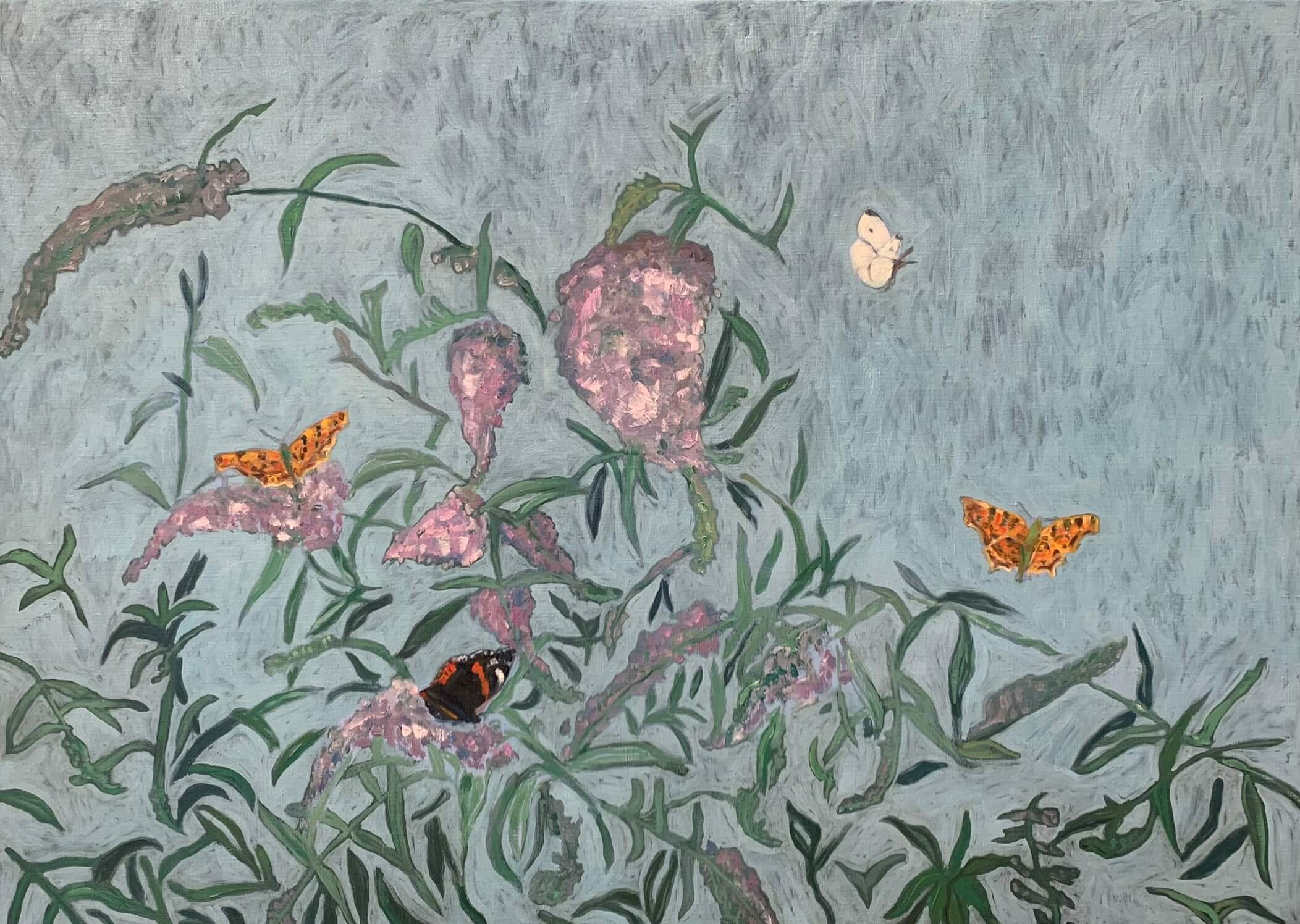 Buddleia with Butterflies 2026 50x70cm