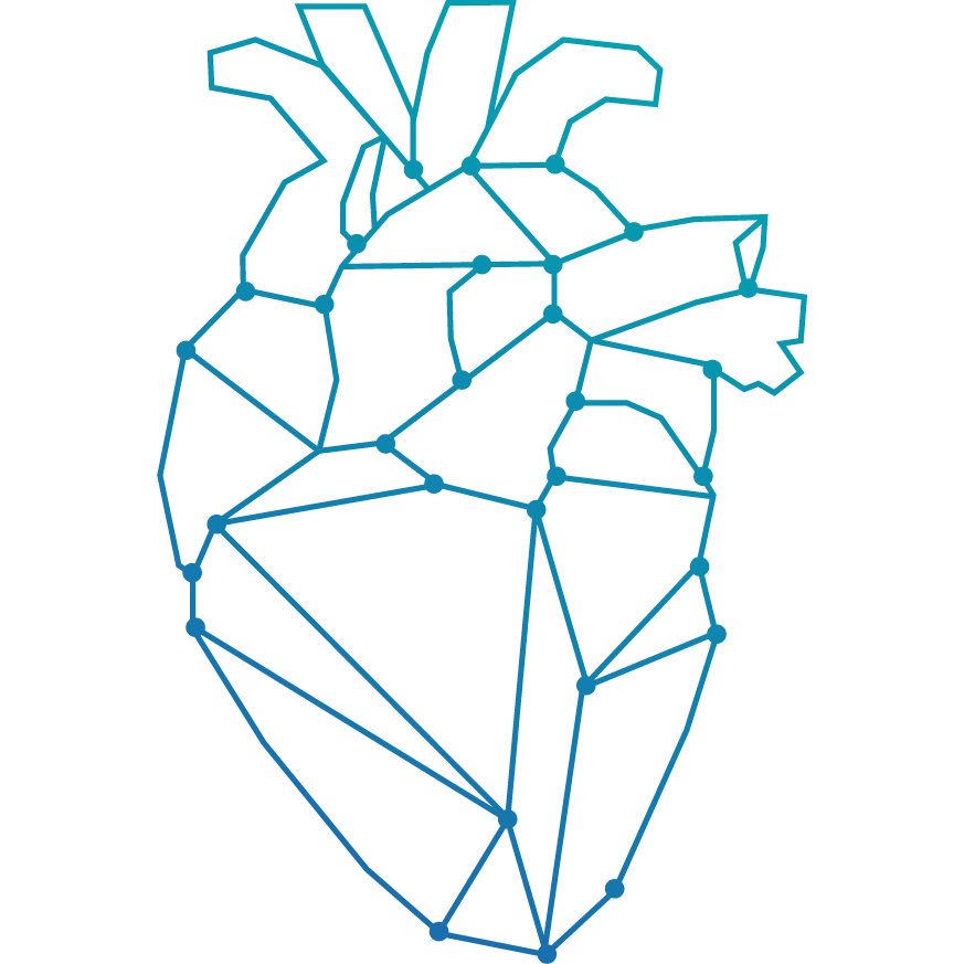 Blue and turquoise abstract geometric pattern with sharp angles and overlapping shapes.